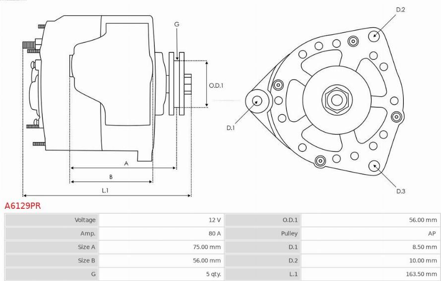 AS-PL A6129PR - Alternator www.molydon.hr