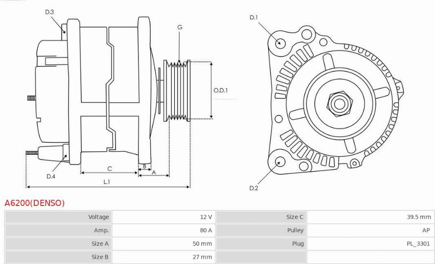 AS-PL A6200(DENSO) - Alternator www.molydon.hr