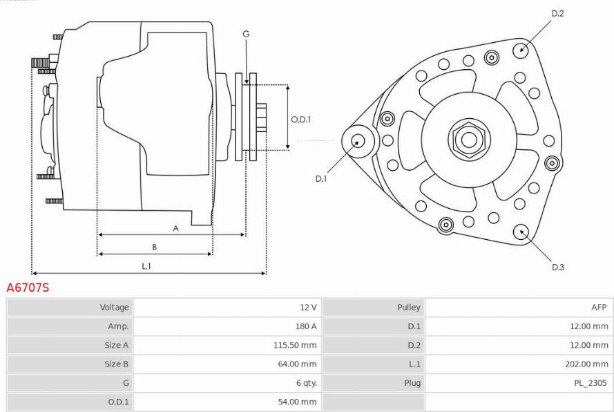 AS-PL A6707S - Alternator www.molydon.hr