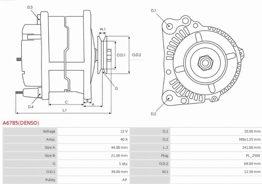 AS-PL A6785(DENSO) - Alternator www.molydon.hr