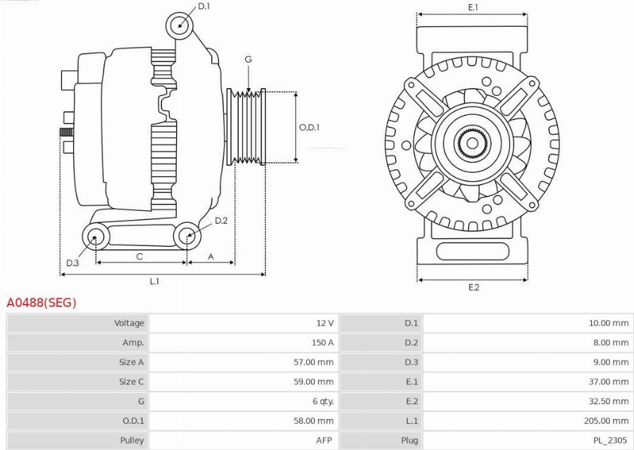 AS-PL A0488(SEG) - Alternator www.molydon.hr