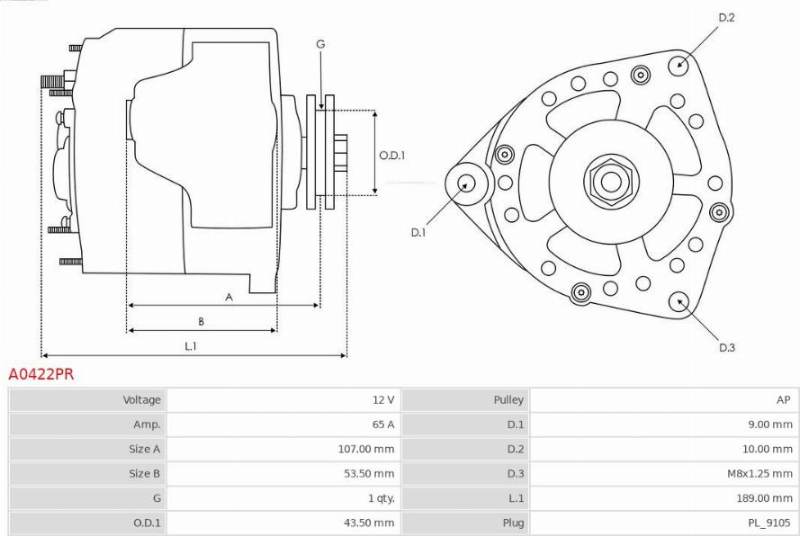 AS-PL A0422PR - Alternator www.molydon.hr