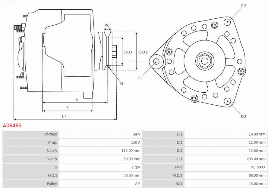 AS-PL A0648S - Alternator www.molydon.hr