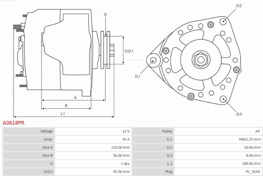 AS-PL A0618PR - Alternator www.molydon.hr