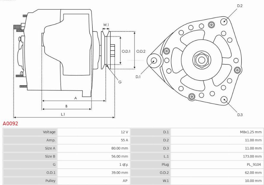 AS-PL A0092 - Alternator www.molydon.hr