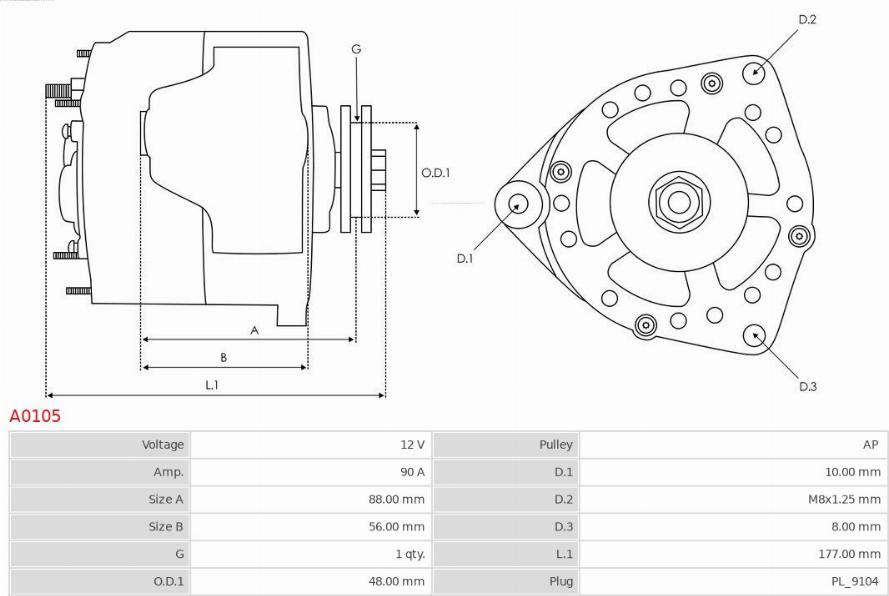 AS-PL A0105 - Alternator www.molydon.hr