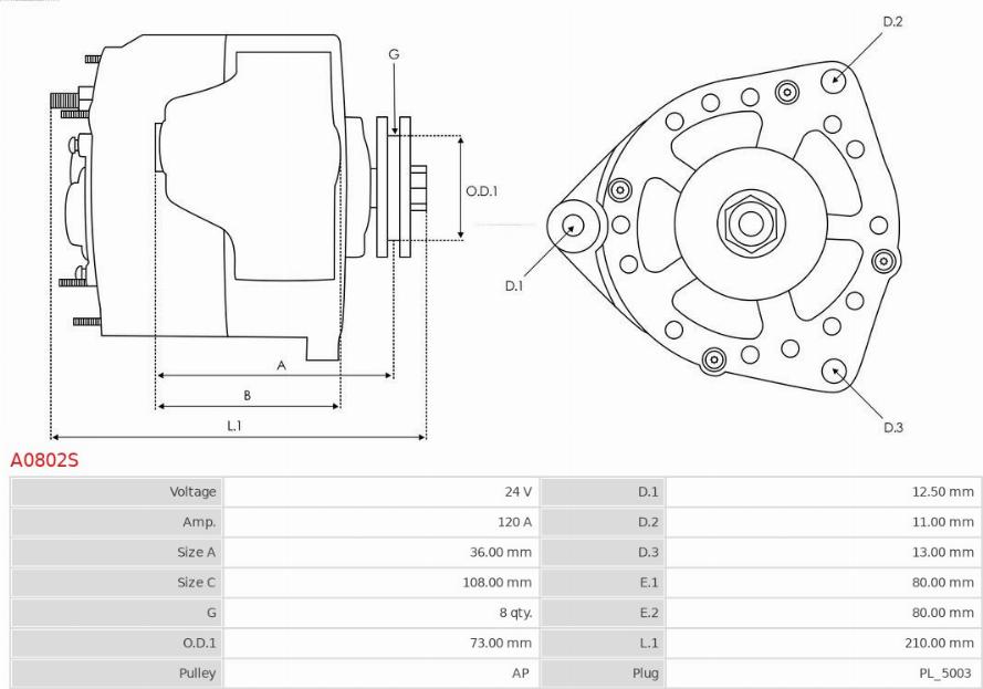 AS-PL A0802S - Alternator www.molydon.hr