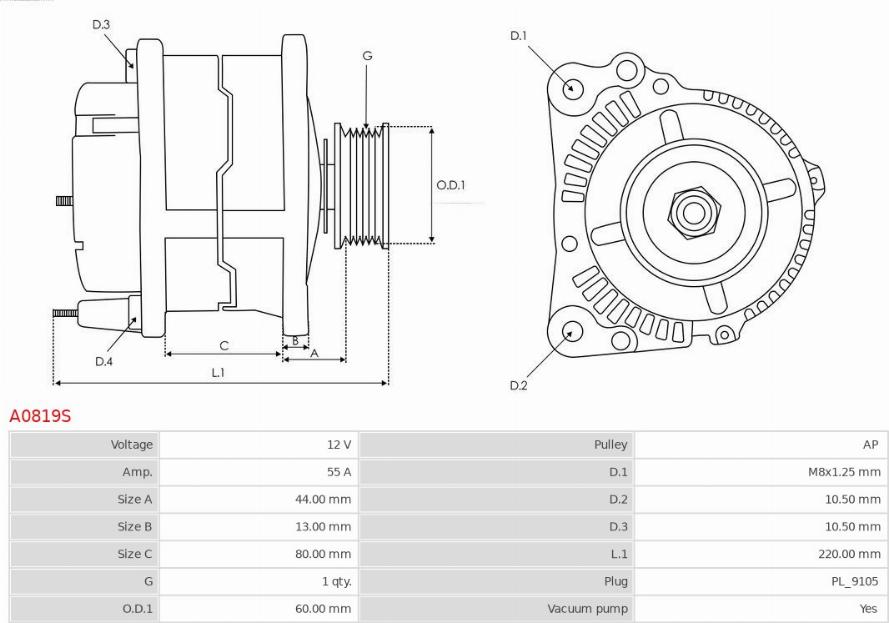 AS-PL A0819S - Alternator www.molydon.hr