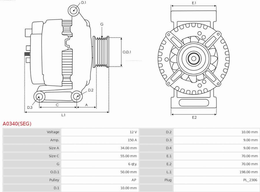 AS-PL A0340(SEG) - Alternator www.molydon.hr