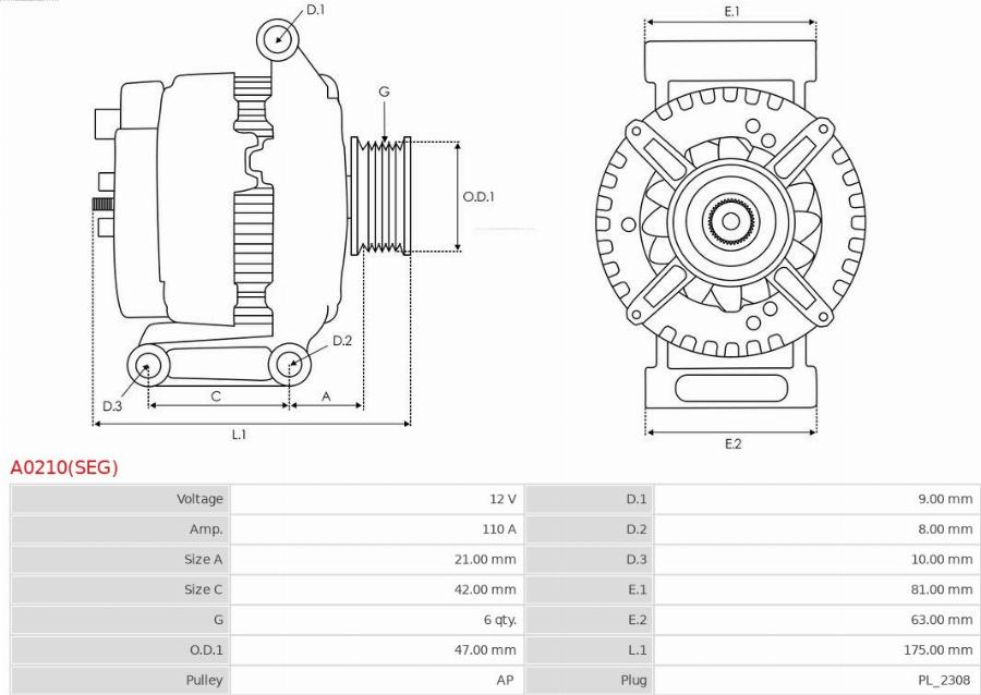 AS-PL A0210(SEG) - Alternator www.molydon.hr