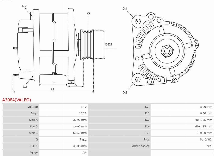 AS-PL A3084(VALEO) - Alternator www.molydon.hr