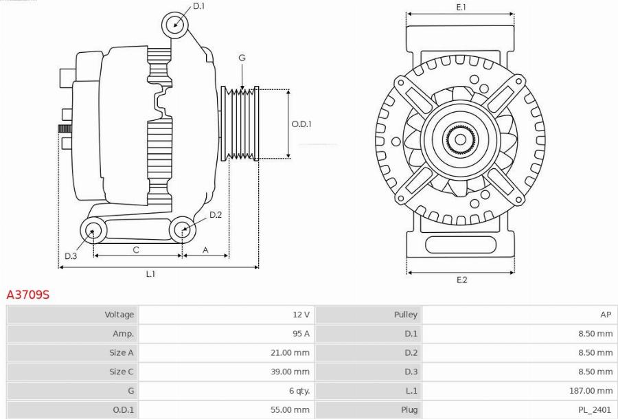 AS-PL A3709S - Alternator www.molydon.hr