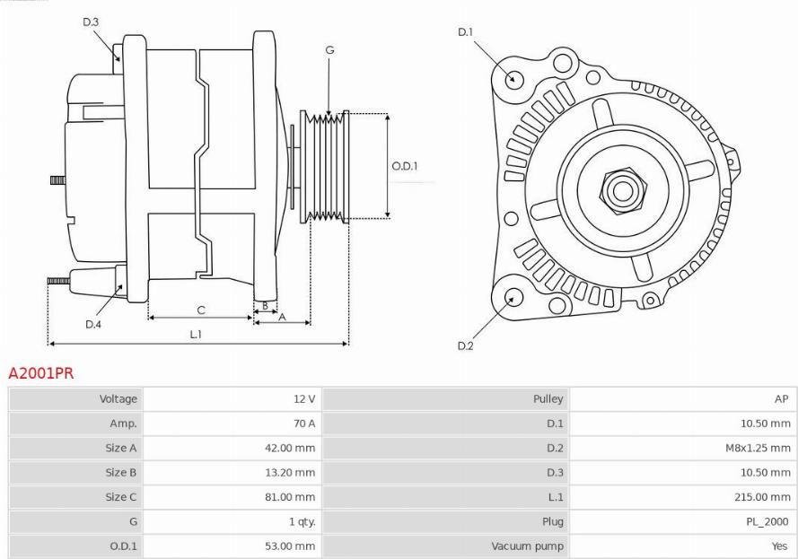 AS-PL A2001PR - Alternator www.molydon.hr