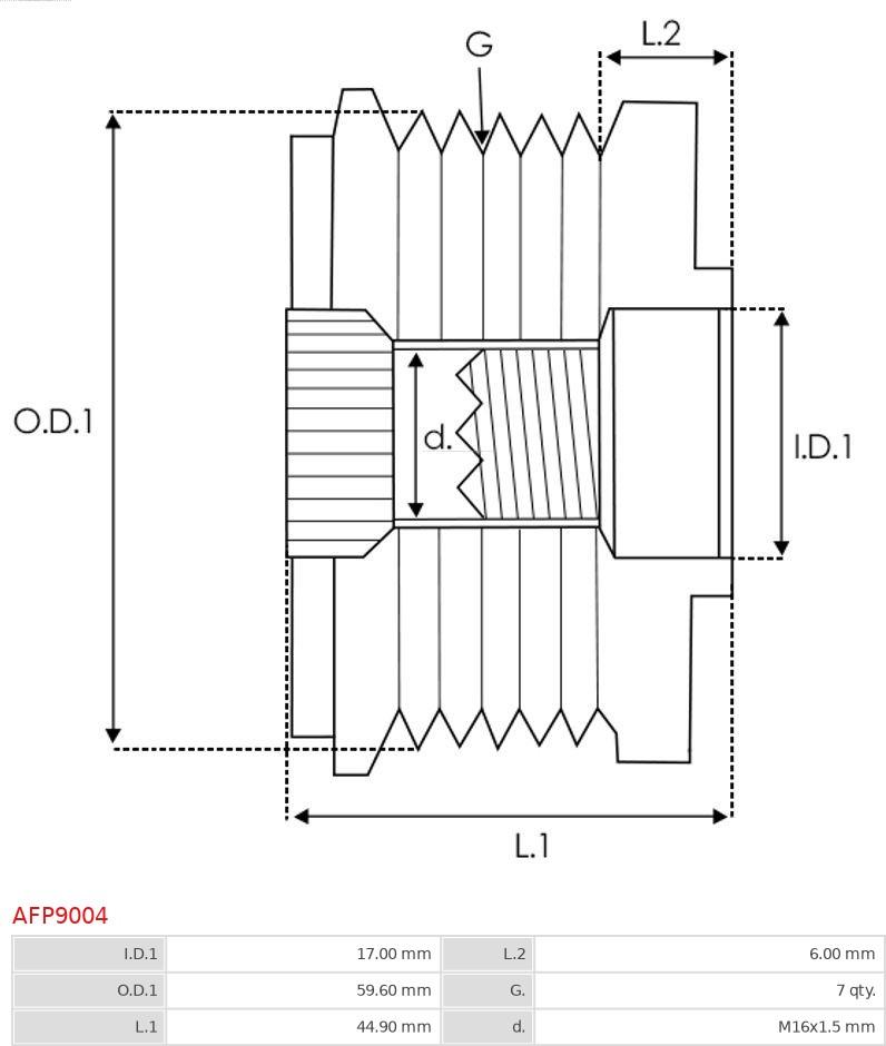 AS-PL AFP9004 - Remenica, alternator www.molydon.hr