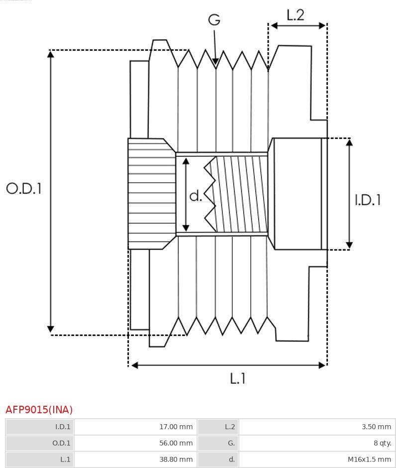 AS-PL AFP9015(INA) - Remenica, alternator www.molydon.hr