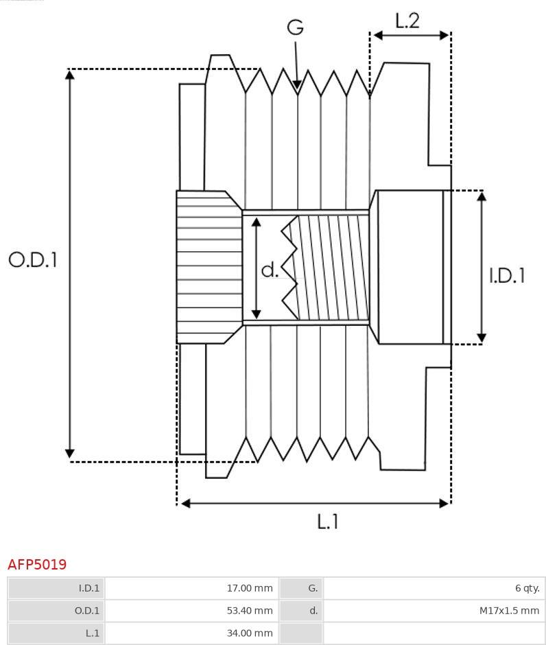 AS-PL AFP5019 - Remenica, alternator www.molydon.hr