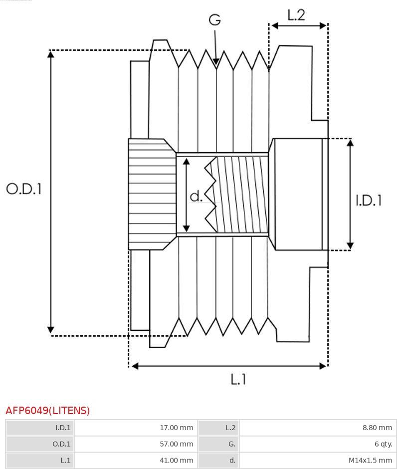 AS-PL AFP6049(LITENS) - Remenica, alternator www.molydon.hr