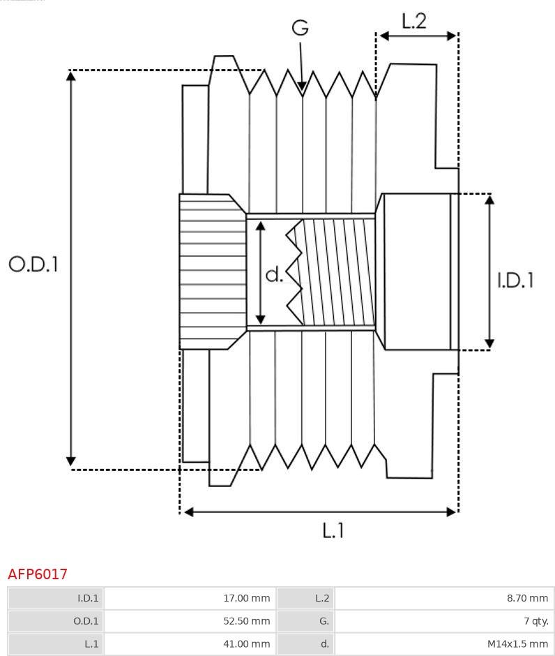 AS-PL AFP6017 - Remenica, alternator www.molydon.hr