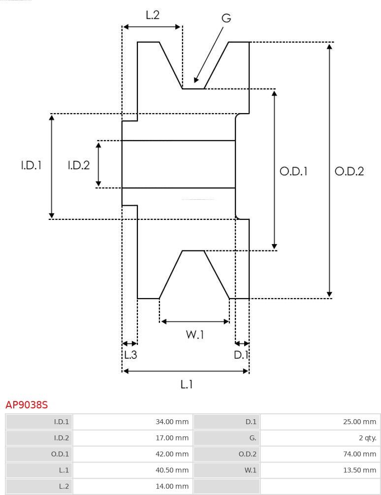 AS-PL AP9038S - Remenica, alternator www.molydon.hr