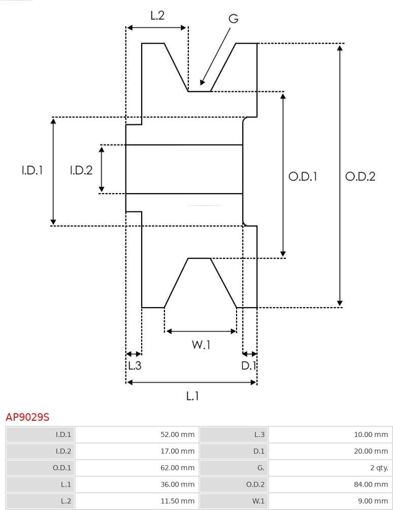 AS-PL AP9029S - Remenica, alternator www.molydon.hr