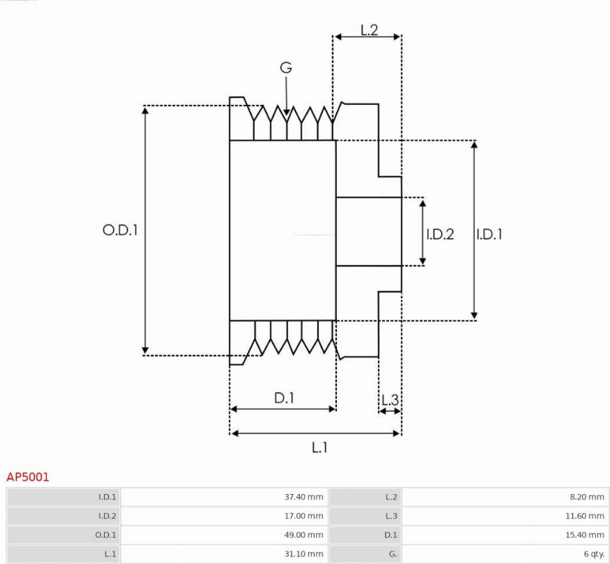 AS-PL AP5001 - Remenica, alternator www.molydon.hr