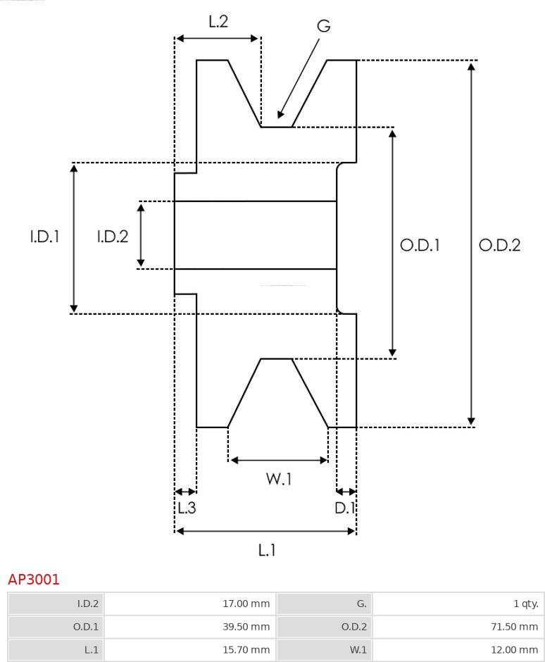 AS-PL AP3001 - Remenica, alternator www.molydon.hr