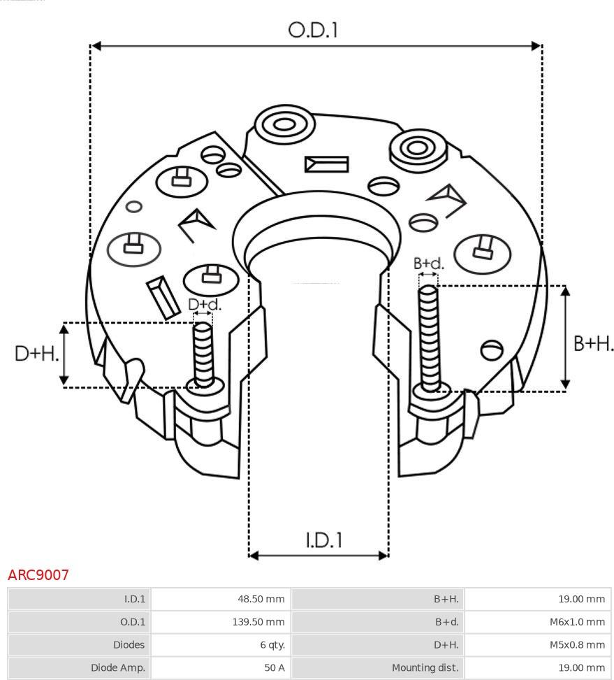 AS-PL ARC9007 - Ispravljac, alternator www.molydon.hr