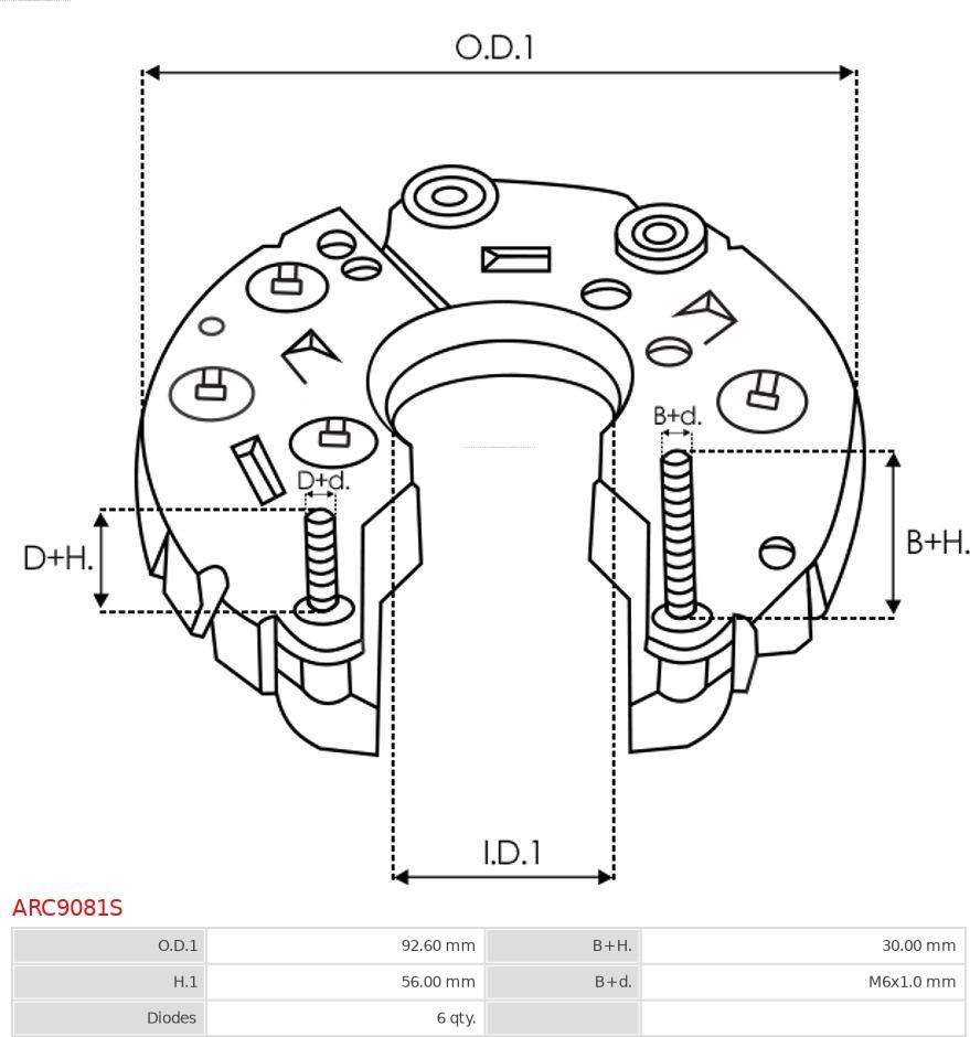 AS-PL ARC9081S - Ispravljac, alternator www.molydon.hr