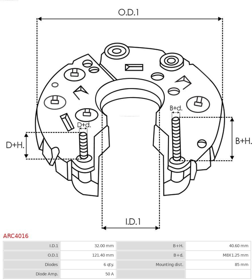 AS-PL ARC4016 - Ispravljac, alternator www.molydon.hr