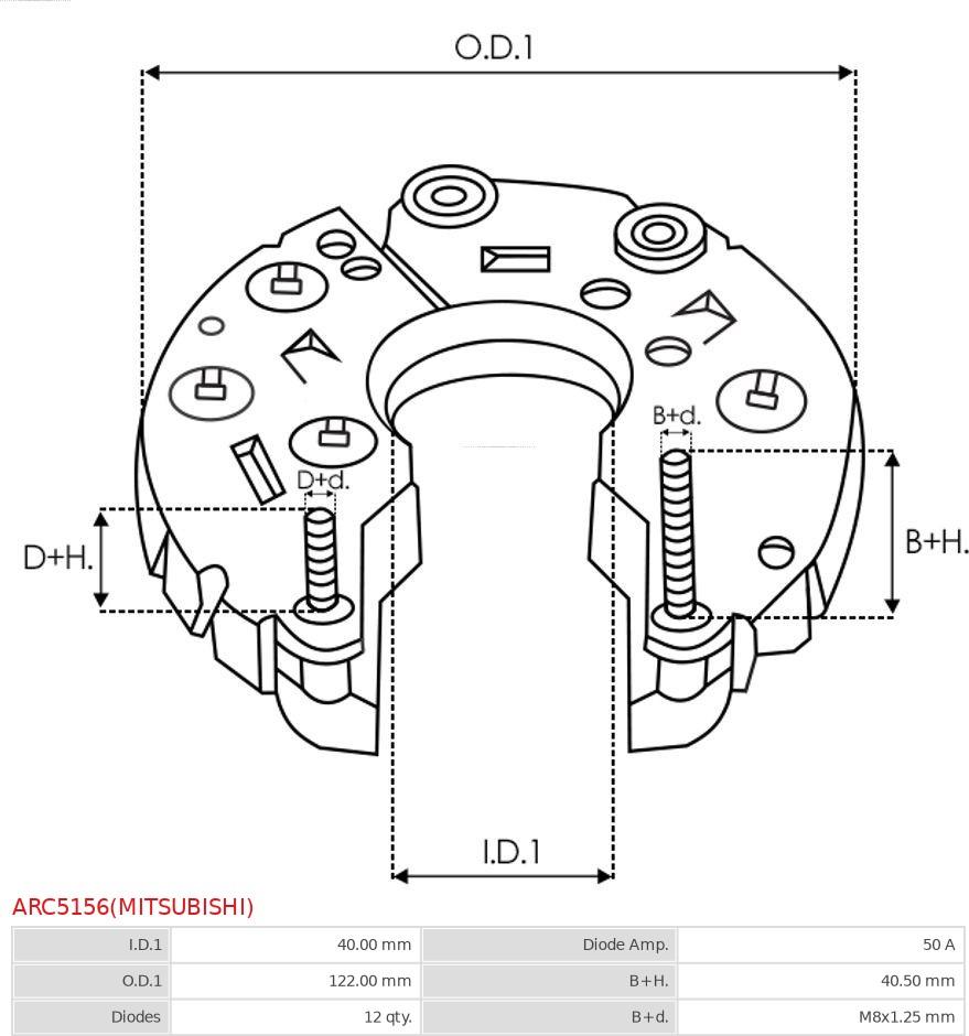 AS-PL ARC5156(MITSUBISHI) - Ispravljac, alternator www.molydon.hr