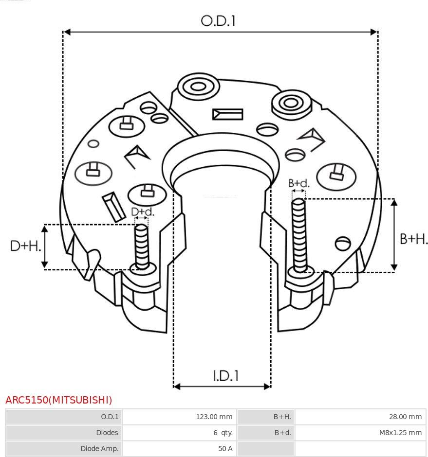 AS-PL ARC5150(MITSUBISHI) - Ispravljac, alternator www.molydon.hr