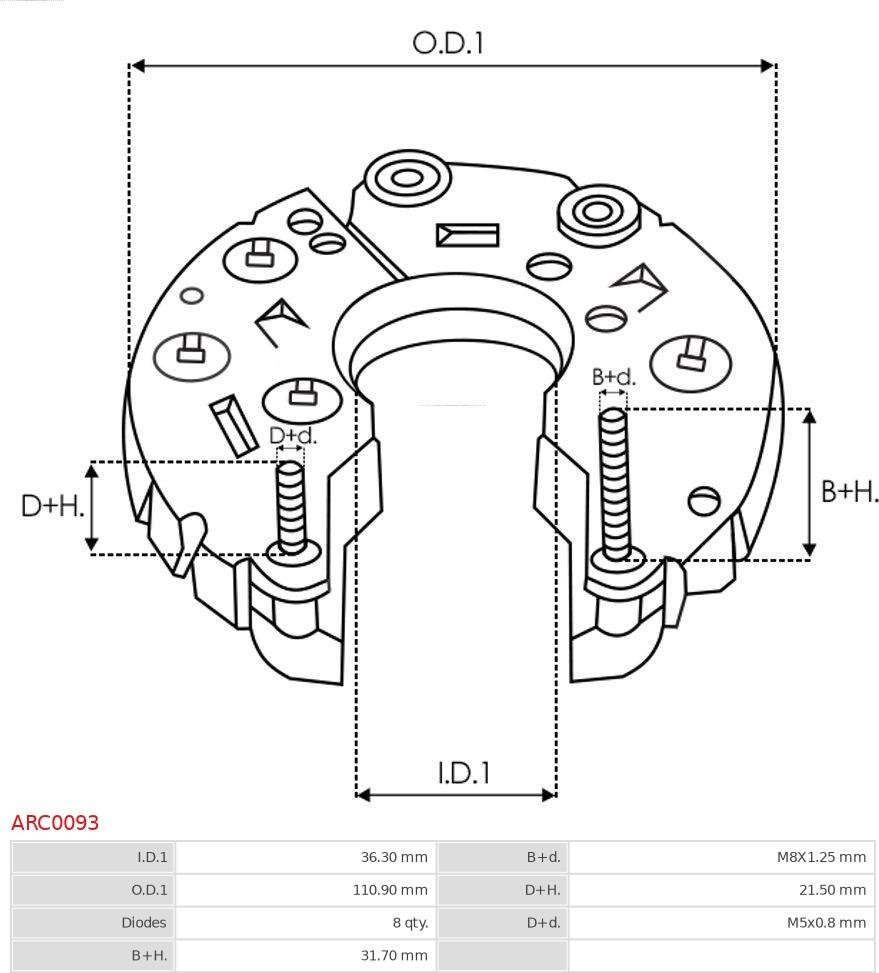 AS-PL ARC0093 - Ispravljac, alternator www.molydon.hr