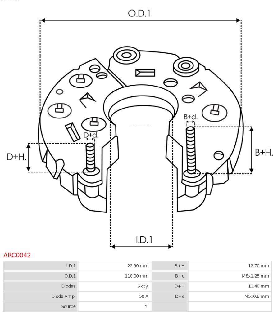 AS-PL ARC0042 - Ispravljac, alternator www.molydon.hr