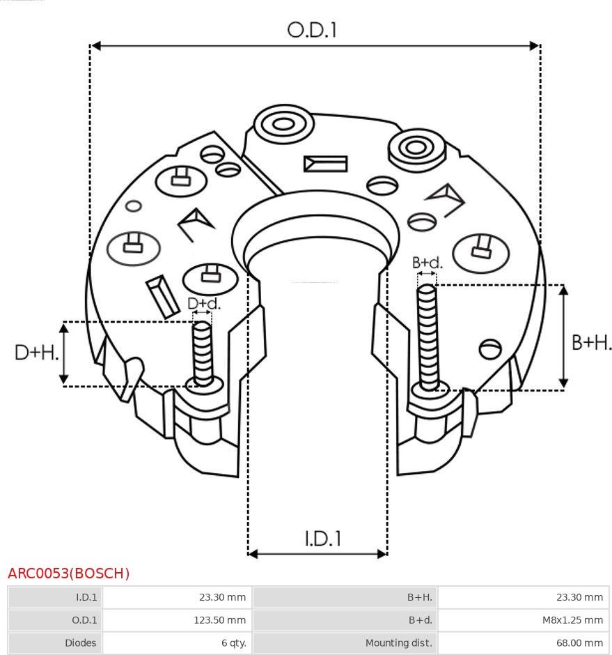 AS-PL ARC0053(BOSCH) - Ispravljac, alternator www.molydon.hr