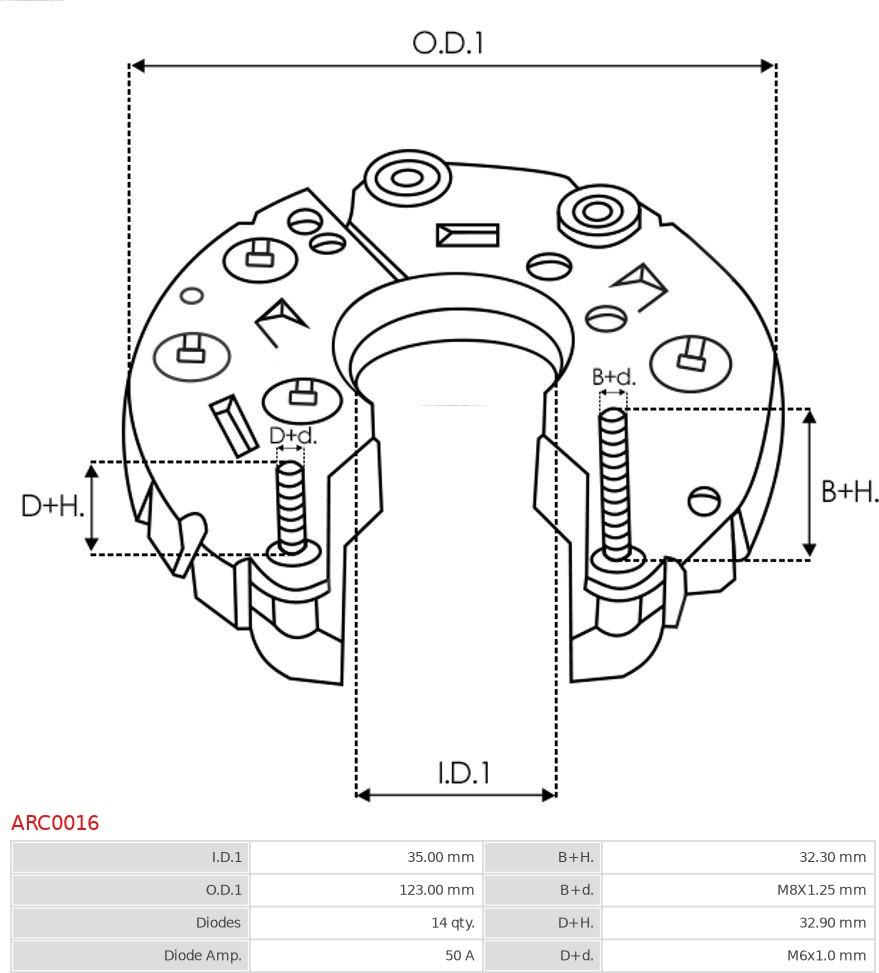 AS-PL ARC0016 - Ispravljac, alternator www.molydon.hr