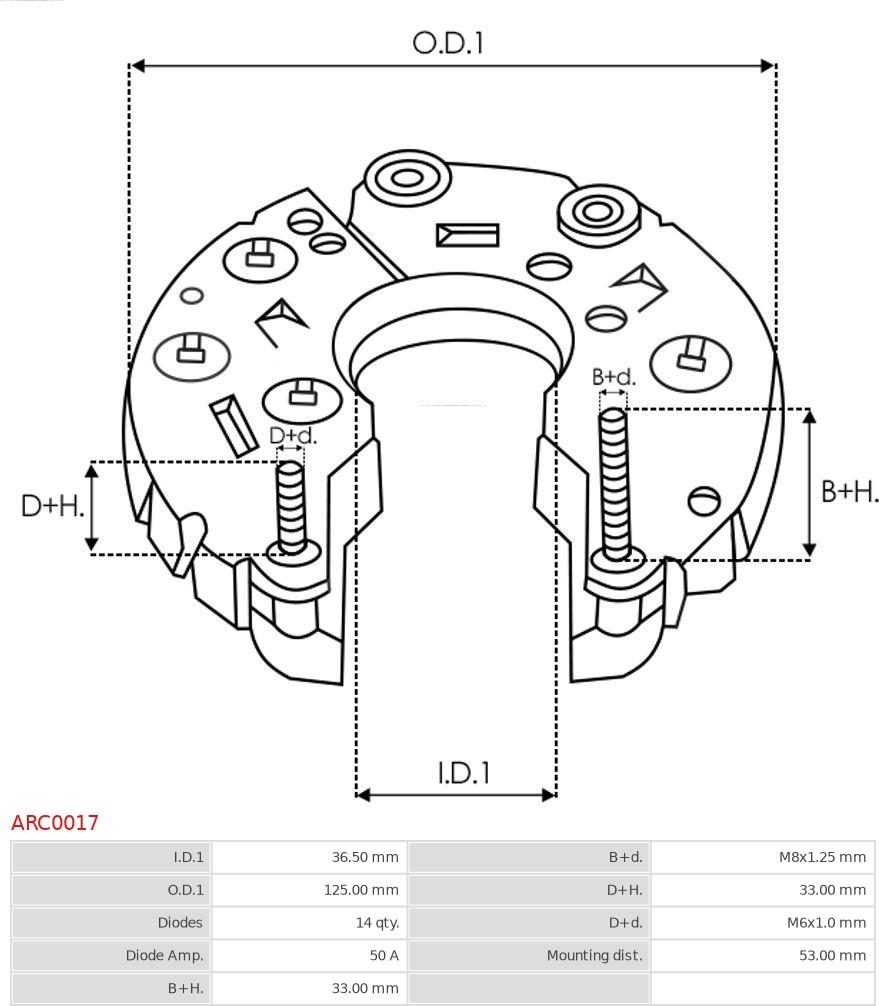 AS-PL ARC0017 - Ispravljac, alternator www.molydon.hr