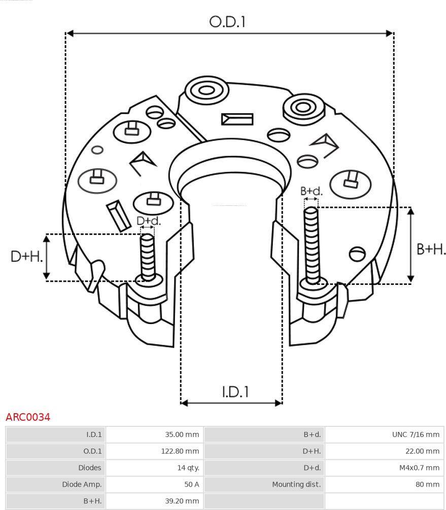 AS-PL ARC0034 - Ispravljac, alternator www.molydon.hr