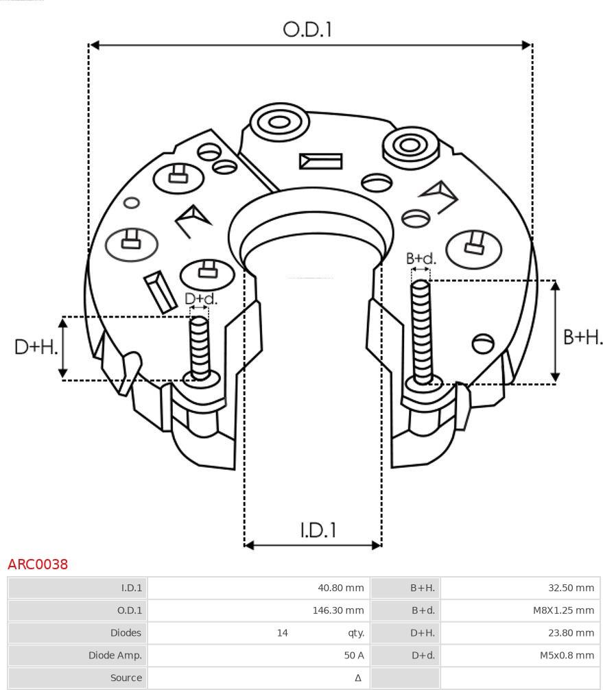 AS-PL ARC0038 - Ispravljac, alternator www.molydon.hr