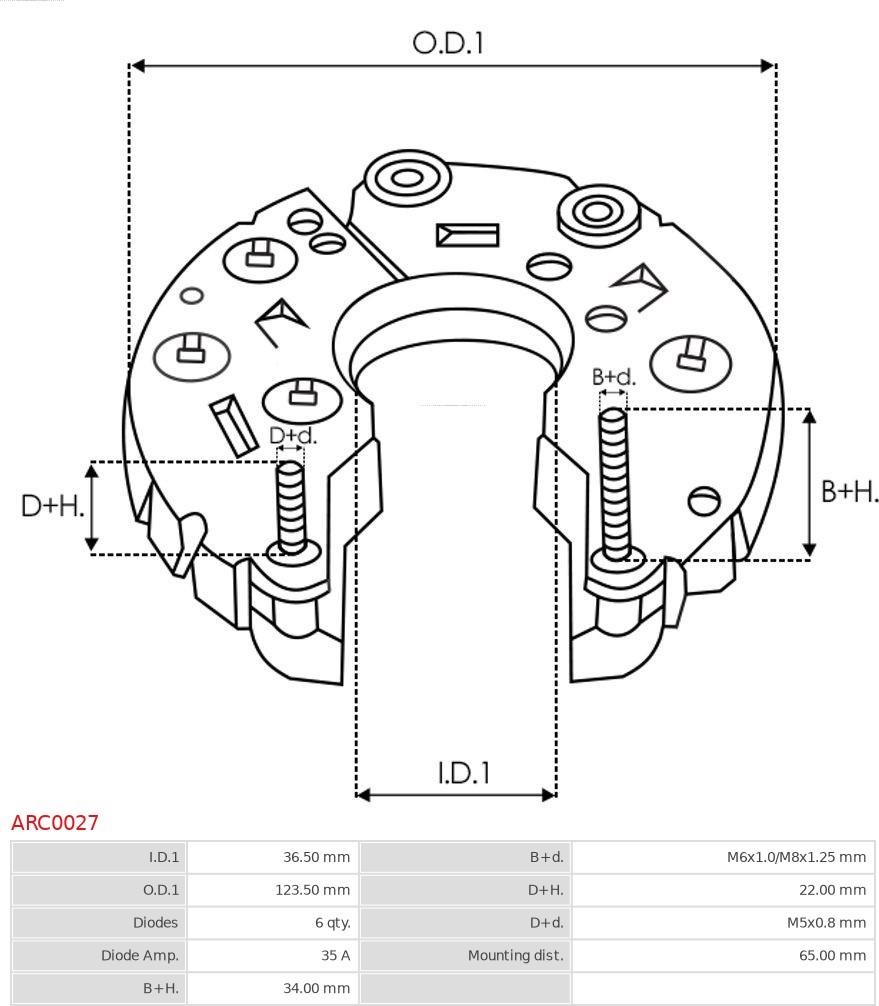 AS-PL ARC0027 - Ispravljac, alternator www.molydon.hr