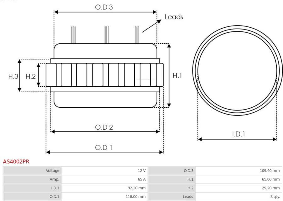 AS-PL AS4002PR - Stator, alternator www.molydon.hr