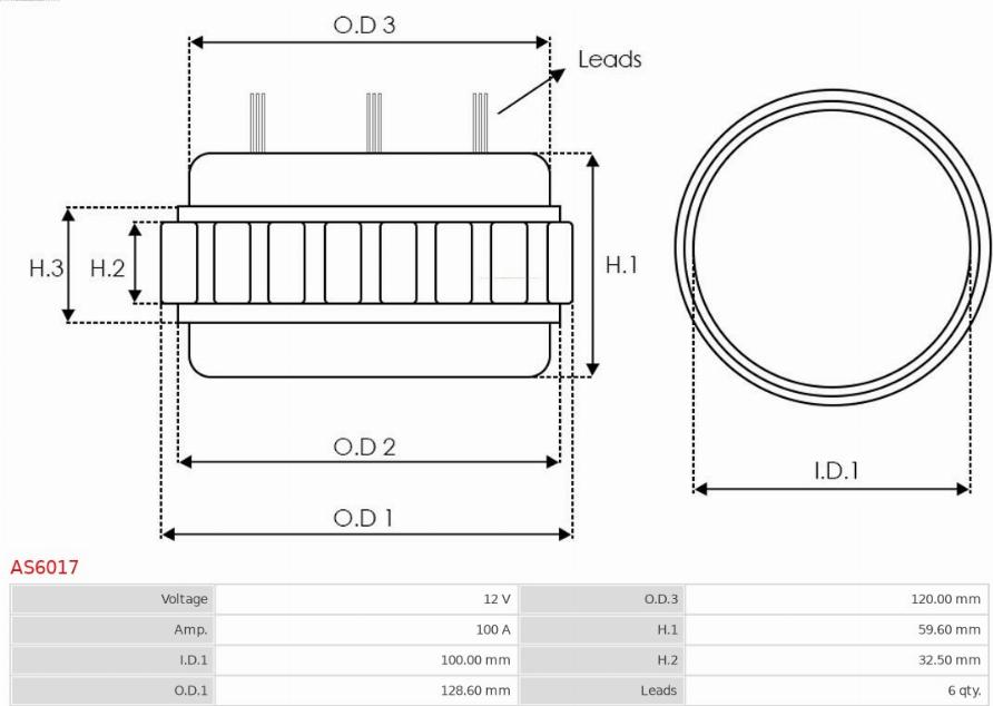 AS-PL AS6017 - Stator, alternator www.molydon.hr