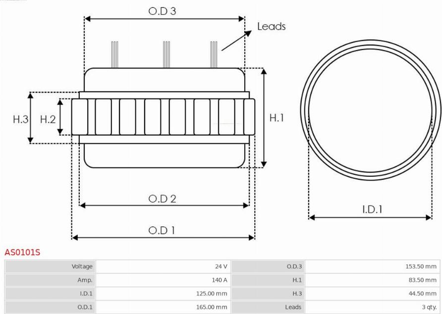 AS-PL AS0101S - Stator, alternator www.molydon.hr