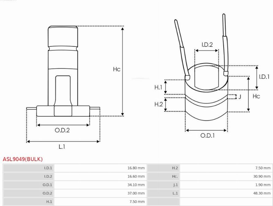 AS-PL ASL9049(BULK) - Klizni prsten, alternator www.molydon.hr