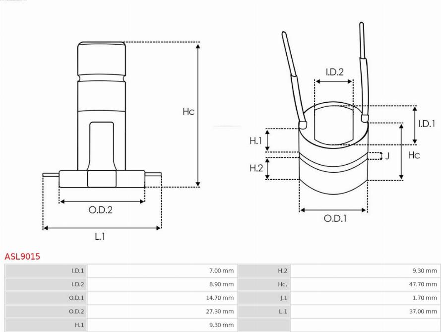 AS-PL ASL9015 - Klizni prsten, alternator www.molydon.hr