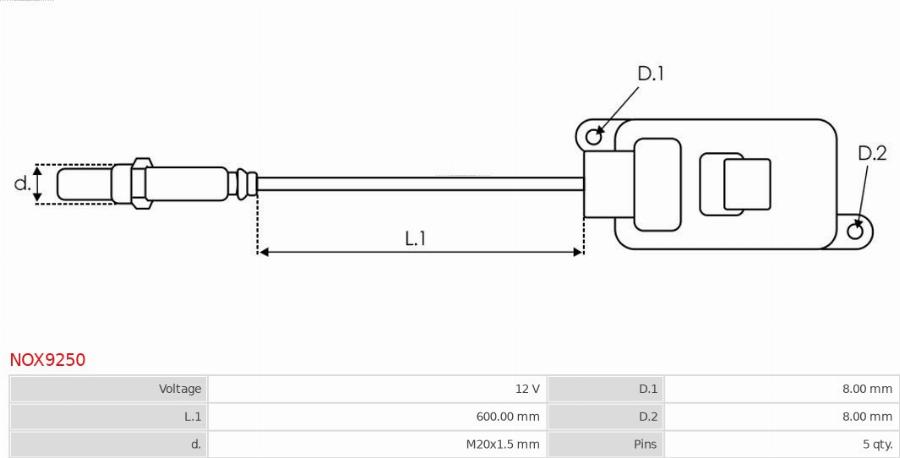 AS-PL NOX9250 - NOx-senzor, ubrizgavanje karbamida www.molydon.hr