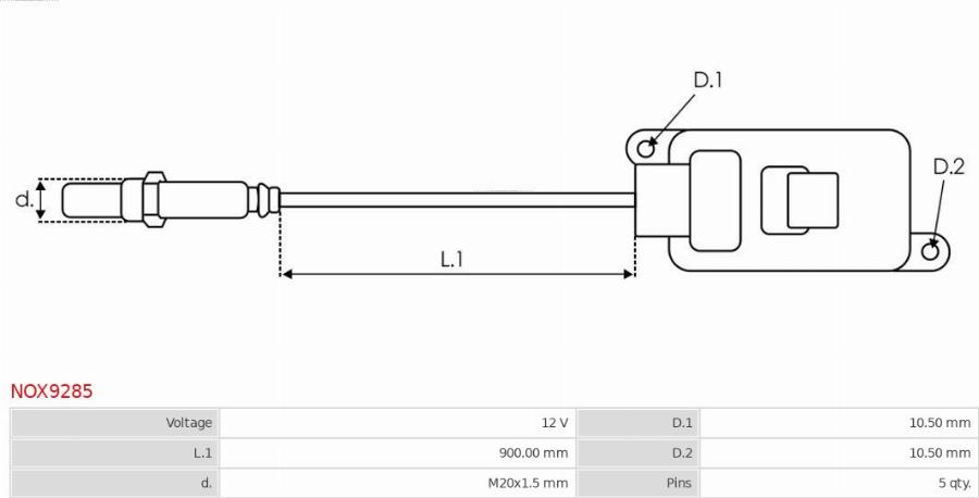 AS-PL NOX9285 - NOx-senzor, ubrizgavanje karbamida www.molydon.hr