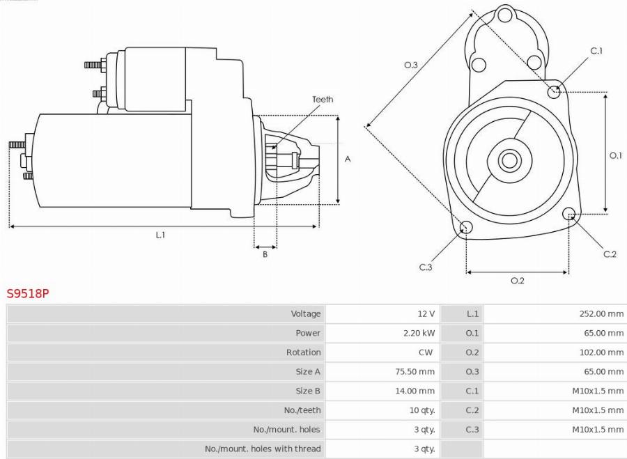 AS-PL S9518P - Starter www.molydon.hr