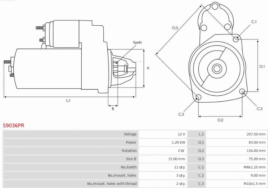 AS-PL S9036PR - Starter www.molydon.hr