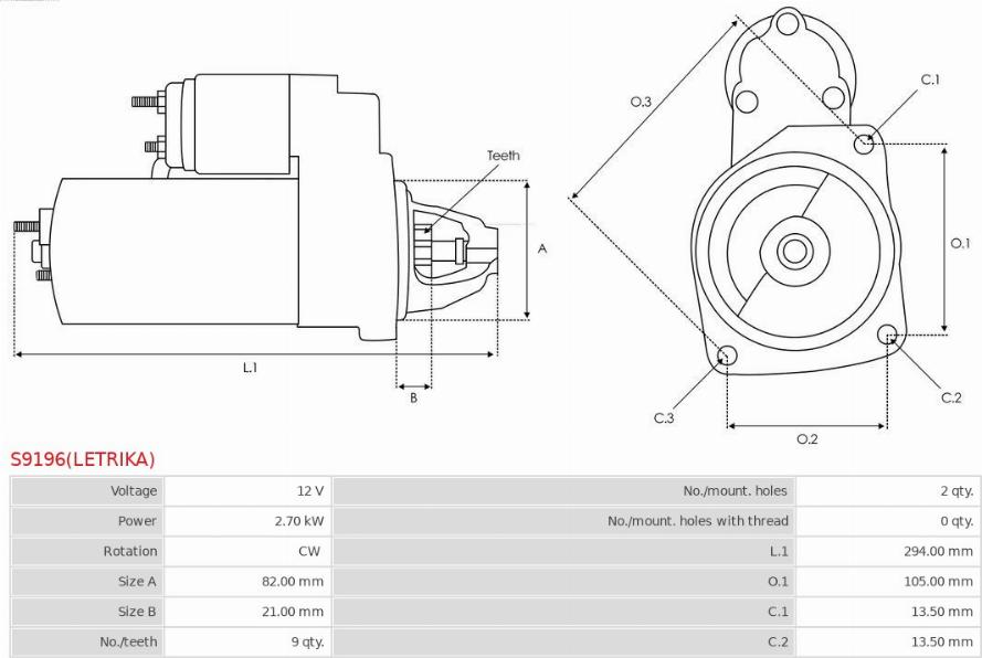 AS-PL S9196(LETRIKA) - Starter www.molydon.hr