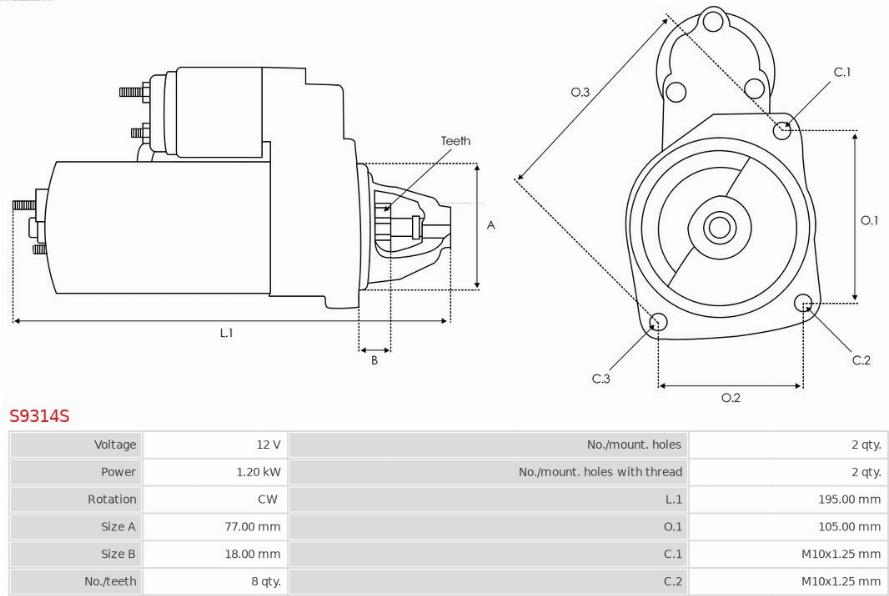 AS-PL S9314S - Starter www.molydon.hr